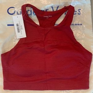 Outdoor Voices TechSweat Crop Cranberry NWT